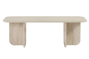 Woody Fashion masa de cafea Akira, PAL melaminat, 120x60x41cm, max 25kg, Travertin - Verificat A · Re-Bloom
