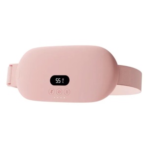 Aparat masaj abdominal, 5 niveluri intensitate, functie temperatura, baterie 2000mAh, ergonomic, roz - Verificat A · Re-Bloom