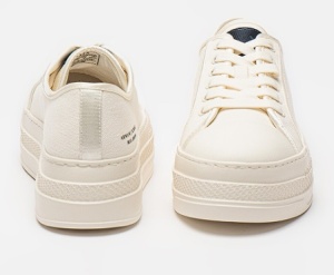 ARMANI EXCHANGE, Pantofi sport flatform de panza, Crem, 37, Resigilat, Grad B - Img 4