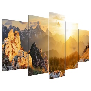 Artgeist tablou decorativ 5 piese 100x50 cm, materiale lemn si textile, multicolor - Verificat A · Re-Bloom