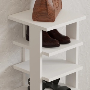 Ayka White dulap pantofi, PAL, 29.6x29.6x110cm, Alb - Verificat A · Re-Bloom - Img 6