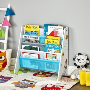 Biblioteca pentru copii Songmics, PAL/textil, multicolor, 62,5 x 28 x 60 cm, Resigilat, Grad A - Img 4