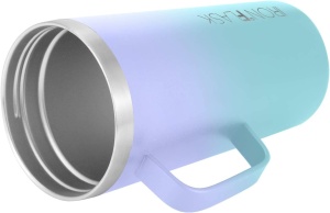 Cana termica IRON °FLASK, cu capac si maner, inox, rece 12 ore / cald 3 ore, izolat, albastru/violet, 473 ml - Img 4