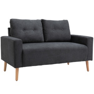 Canapea cu 2 locuri Re-Bloom, poliester/lemn, gri, 145 x 76 x 88 cm, Resigilat, Grad A