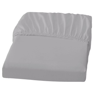 Cearsaf cu elastic 140-160x200-220 cm, bumbac/elastan, lavabil 60°C, gri - Verificat A · Re-Bloom