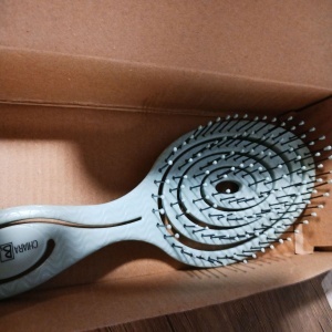 Chiara Ambra perie par Bio, 22.3cm, paie/PP/nailon/rasina epoxidica, pentru par drept/ondulat/umed, fara tragere, albastru deschis - Verificat A · Re-Bloom - Img 3