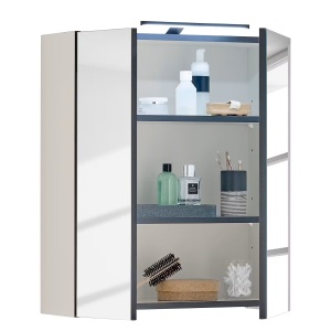 Cleek dulap baie oglinda LED, 60x70x23 cm, 2 usi, 2 rafturi, PAL acoperit, iluminat integrat, casmir - Verificat A · Re-Bloom - Img 4
