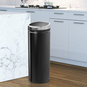 Cos de gunoi automat Re-Bloom, cu senzor si infrarosu, ABS/otel inoxidabil, negru/argintiu, 30,5 x 30,5 x 81,5 cm, 50 L, Resigilat, Grad A - Img 4
