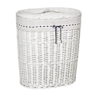 Cos pentru rufe cu sac detasabil Re-Bloom, ratan, alb, 51 x 38 x 57 cm, Resigilat, Grad A