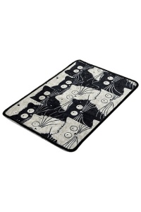 Covoras de baie, micro poliamida 100%, 40x60 cm, 700g/m², antiderapant, antialergic, alb/negru - Verificat A · Re-Bloom