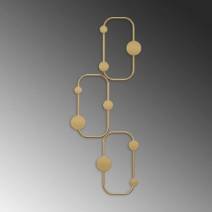 Cuier de perete Re-Bloom, metal, auriu, 28 x 5 x 70 cm - Img 4