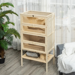 Cusca cu 4 nivele pentru rozatoare Re-Bloom, bambus, natur, 47,5 x 26 x 44,5 cm, Resigilat, Grad A - Img 4