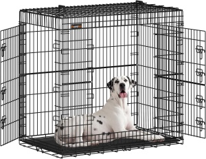 Cusca pliabila pentru caini Feandrea otel/plastic, negru, 122 x 74 x 114 cm, Resigilat, Grad A