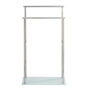 Debar suport prosoape baie 20x46x83 cm, inox, sticla, alb - Verificat A · Re-Bloom - Img 2