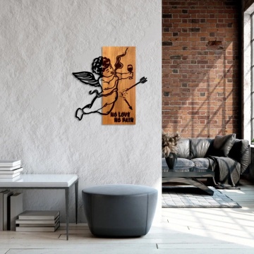 Decor de perete lemn si metal 57x58x3 cm, lemn 3cm si metal 1.5mm, aspect nuc negru si maro, relief volumetric - Verificat A · Re-Bloom - Img 3