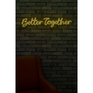 Decor de perete Re-Bloom, Better Together, LED, PVC, galben/alb, 84 x 16 x 2 cm - Img 4