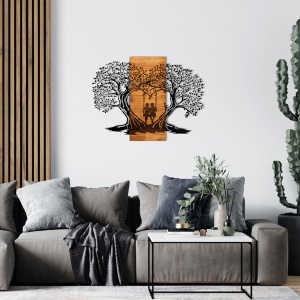 Decor de perete Re-Bloom Eva, lemn/metal, 76x58 cm, negru/maro - Verificat A · Re-Bloom - Img 1