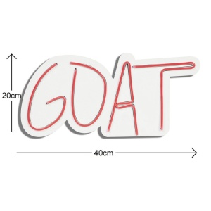 Decor de perete Re-Bloom, Goat, LED, PVC, rosu, 20 x 40 x 2 cm - Img 3