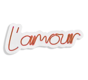 Decor de perete Re-Bloom, L amour, LED, PVC, rosu, 41 x 18 x 2 cm - Img 1