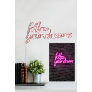 Decor de perete Re-Bloom, LED, PVC, alb/rosu, 60 x 32 x 2 cm - Img 4