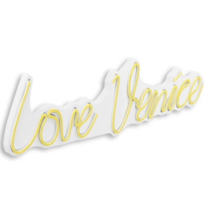 Decor de perete Re-Bloom, Love Venice, LED, PVC, galben, 60 x 2 x 15 cm - Img 3
