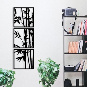 Decor de perete Re-Bloom, metal, negru, 36 x 110cm - Img 5