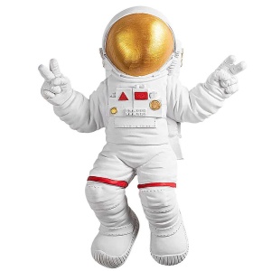 Decor de perete Re-Bloom, mode astronaut, poliester, alb/auriu, 35 x 10 x 47 cm - Img 1