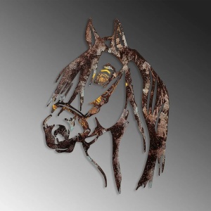Decor de perete Re-Bloom, model cal, metal, maro, 38 x 53 cm - Img 5