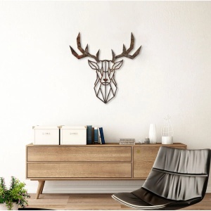 Decor de perete Re-Bloom, model cerb, metal, maro, 51 x 51 cm - Img 2