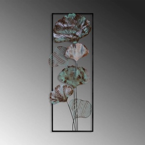 Decor de perete Re-Bloom, model floral, meta, multicolor, 32 x 90 x 4 cm - Img 6
