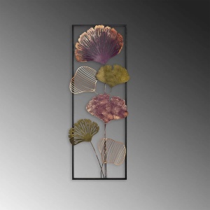 Decor de perete Re-Bloom, model floral, metal, multicolor, 32 x 90 cm - Img 5