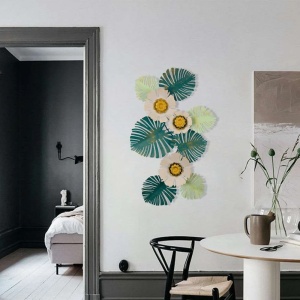 Decor de perete Re-Bloom, model floral, metal, multicolor, 80 x 8 x 55 cm - Img 4