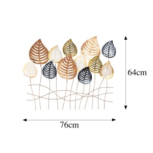 Decor de perete Re-Bloom, model frunze, metal, multicolor, 76 x 64 cm - Img 2