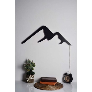 Decor de perete Re-Bloom, model munti, LED, MDF, negru/albastru, 70 x 25 cm - Img 5