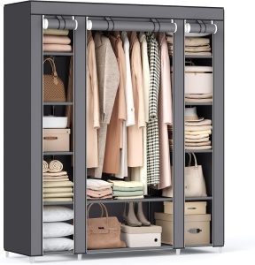 Dulap Songmics, metal/plastic/textil, gri, 150 x 45 x 175 cm, Resigilat, Grad A