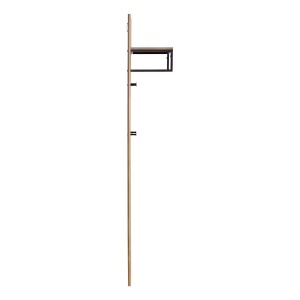 Eldredge cuier panou 51x170x28 cm, lemn masiv pin lacuit, bara si carlige metal negru, raft palarii, pin/negru - Verificat A · Re-Bloom - Img 4