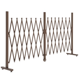 Gard extensibil autoportant Re-Bloom, aliaj aluminiu/otel, 405x31x103.5 cm, pliat 52x31x103.5 cm, maro inchis - Verificat A · Re-Bloom