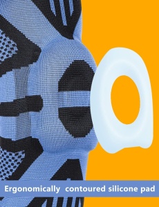 Genunchiera cu stabilizatori laterali Thx4Copper, textil/gel, albastru/negru, marimea M - Img 4