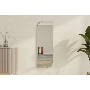 Hanah Home стенно огледало от МДФ, закрепване към стената, 40x120x2,2 см, черно – Проверено A · Re-Bloom - Img 2