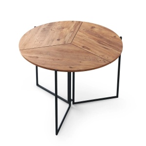 Hanah Home masa dining pliabila, PAL melaminat/picioare metal, 100x100x72 cm, capacitate 19kg, pin atlantic - Verificat A · Re-Bloom - Img 1
