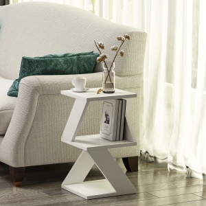 Hanah Home masa laterala, PAL melaminat 18mm, 30x30x50 cm, alb - Verificat A · Re-Bloom - Img 3