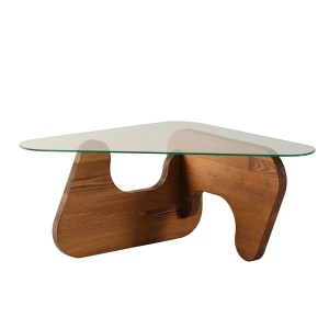 Hanah Home masuta cafea living 86x66x36 cm, blat sticla securizata, cadru pin masiv, maro - Verificat A · Re-Bloom