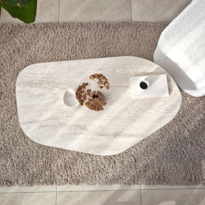 Hanah Home masuta de cafea, PAL melaminat, travertin, 105x65x35cm, Travertin - Verificat A · Re-Bloom - Img 5