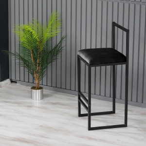 Hanah Home scaun bar, metal 100% + spuma 22DNS, 35x35x84 cm, inaltime sezut 65cm, negru - Verificat A · Re-Bloom - Img 3