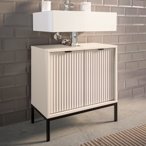 Juvara dulap pentru chiuveta 60x60x32 cm, 2 usi, 1 raft, fata MDF ambutisata, PAL, casmir - Verificat A · Re-Bloom - Img 2