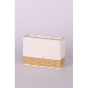 Lumanare din lemn de santal Re-Bloom, realizata din beton alb si franghie, 11,5 cm, Resigilat, Grad A - Img 5
