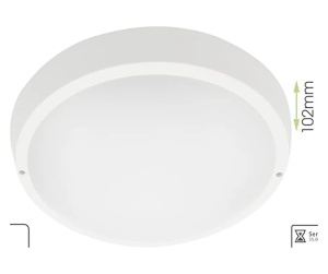 Lumare plafoniera LED 30W rotunda 320mm, 2100 lm, IP54, lumina alba calda, montaj tavan, plastic, alb - Verificat A · Re-Bloom - Img 3