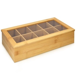 Navaris cutie ceai 10 compartimente, bambus/PS, 36x20x9 cm, compartiment 6.2x8.5x7.2 cm, natur - Verificat A · Re-Bloom - Img 2