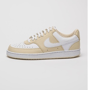 Nike, Pantofi sport Court Vision de piele ecologica, Alb, Bej deschis, 40.5, Resigilat, Grad A - Img 3