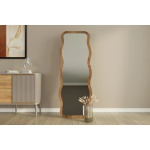 Oglinda de perete Re-Bloom, MDF/sticla, maro, 160 x 50 x 2,2 cm